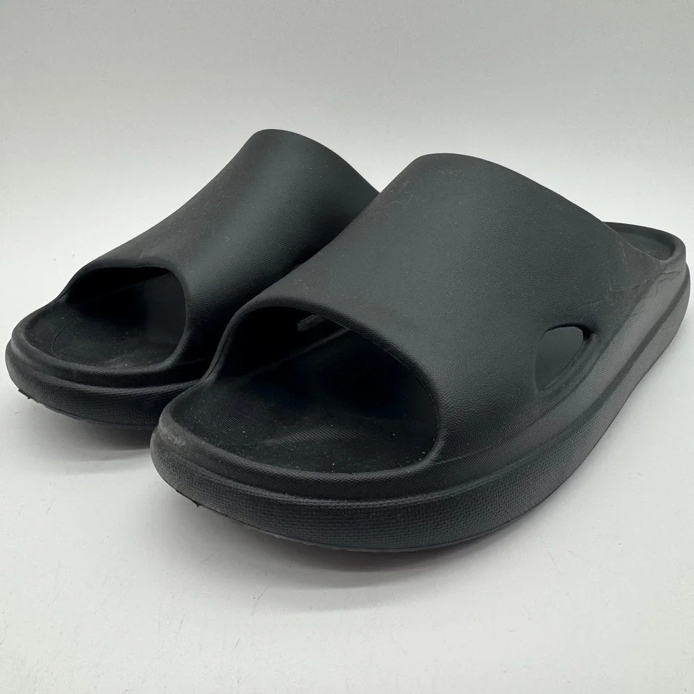 32 Degrees Cool Cloud Slide Sandals Black Unisex Size XL W11-12 M9-10 New